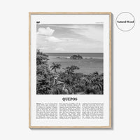 Quepos Print Black and White, Quepos Wall Art, Quepos Poster, Quepos Photo, Quepos Wall Décor, Quepos Map, Costa Rica
