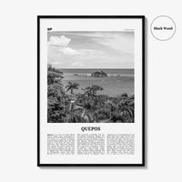 Quepos Print Black and White, Quepos Wall Art, Quepos Poster, Quepos Photo, Quepos Wall Décor, Quepos Map, Costa Rica