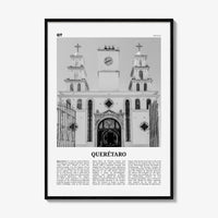 Queretaro Print Black and White, Querétaro Wall Art, Querétaro Poster, Querétaro Photo, Querétaro Map, Mexico