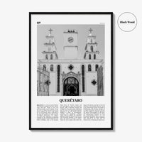Queretaro Print Black and White, Querétaro Wall Art, Querétaro Poster, Querétaro Photo, Querétaro Map, Mexico