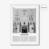 Queretaro Print Black and White, Querétaro Wall Art, Querétaro Poster, Querétaro Photo, Querétaro Map, Mexico
