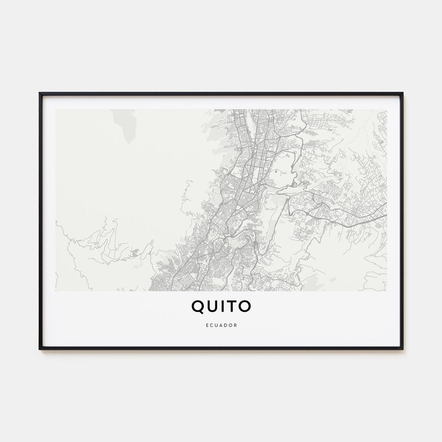Quito Map Landscape Poster