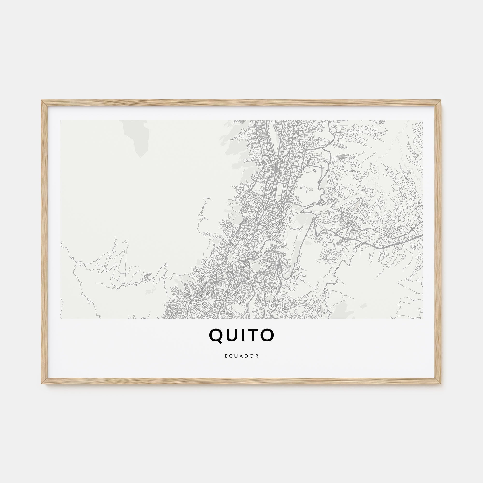 Quito Map Landscape Poster
