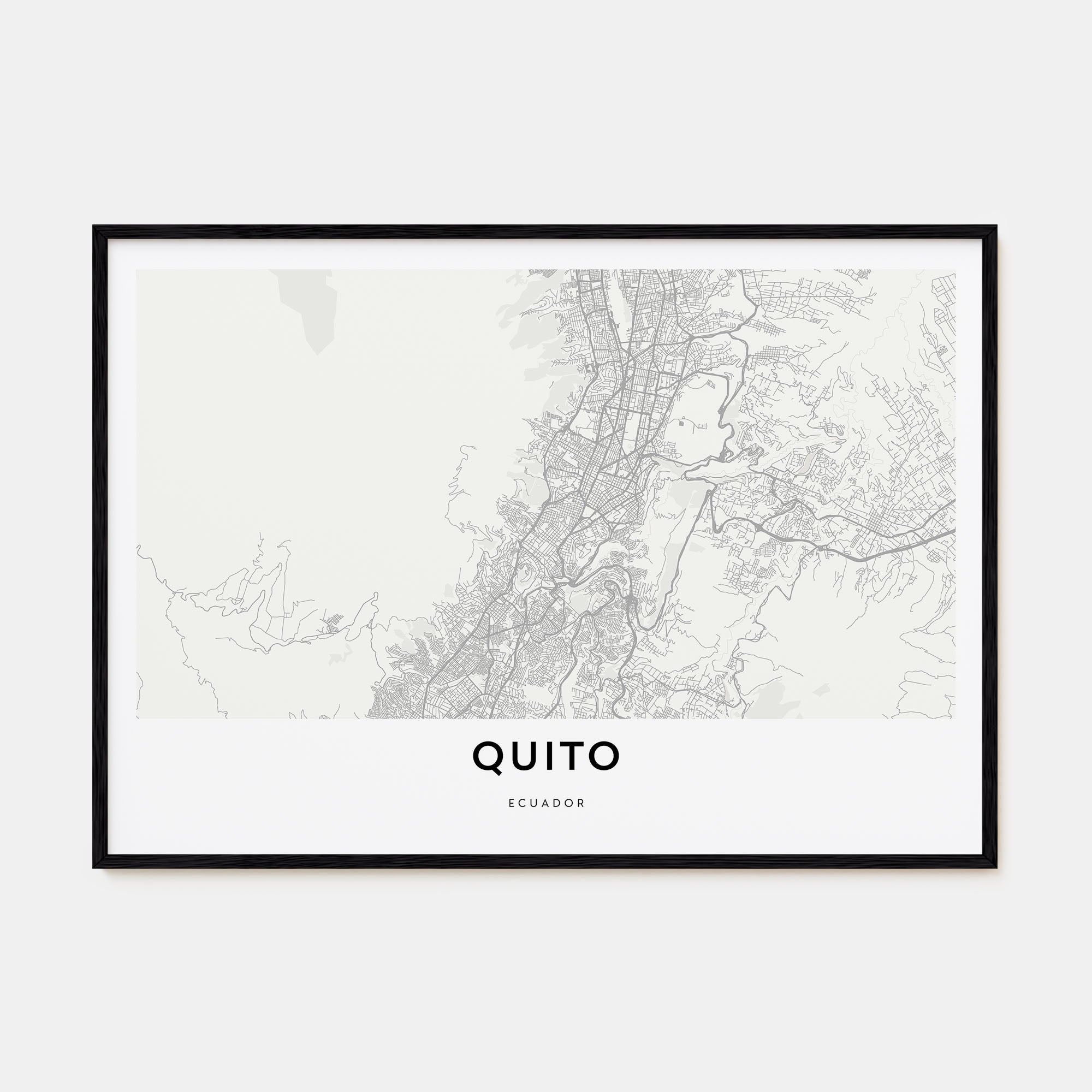 Quito Map Landscape Poster