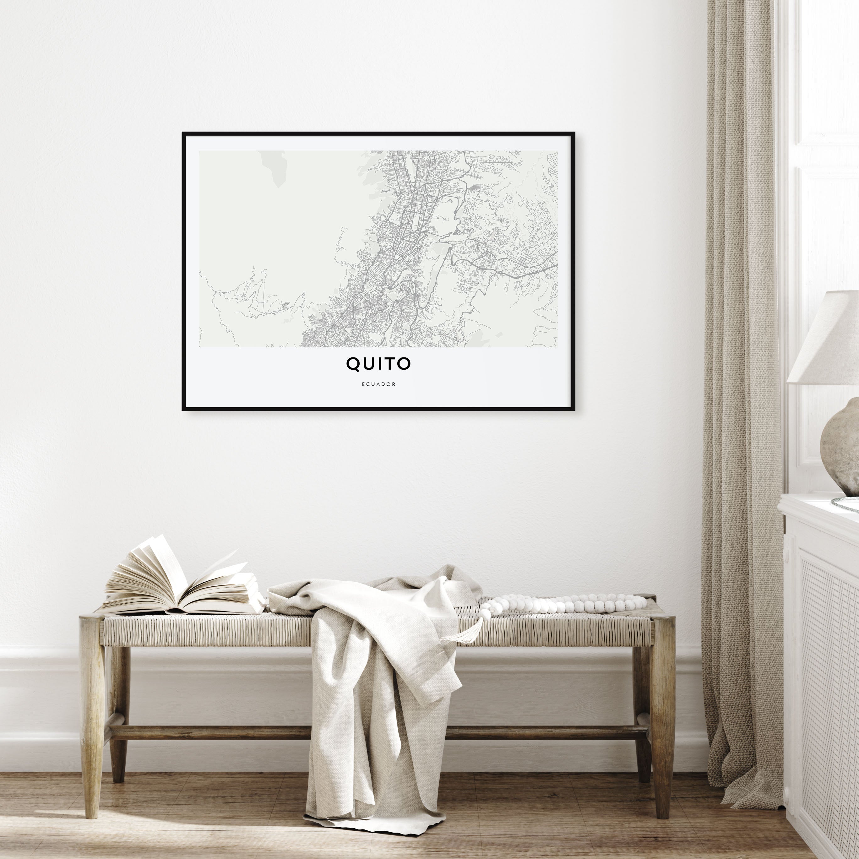 Quito Map Landscape Poster