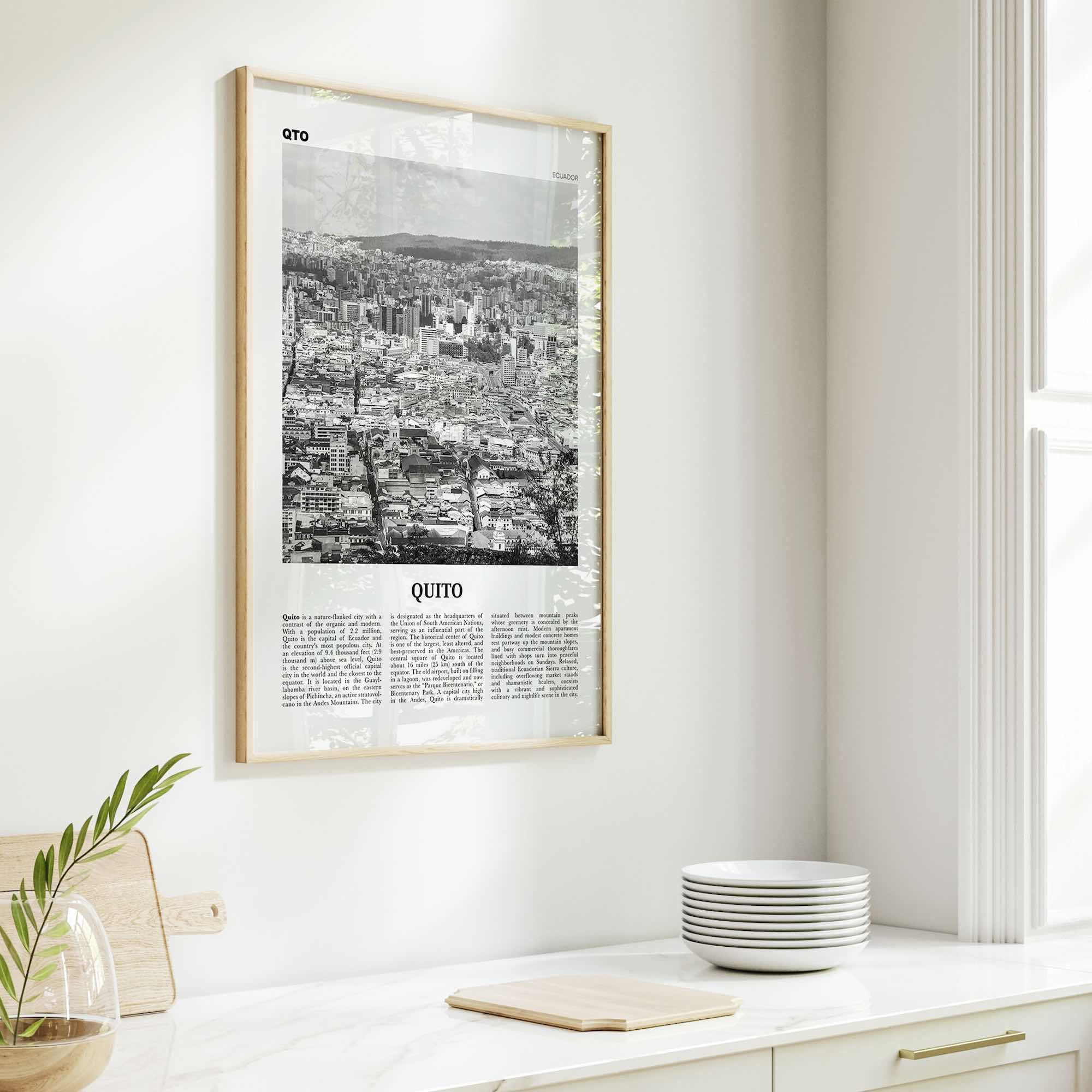 Quito Print Black and White, Quito Wall Art, Quito Poster, Quito Photo, Quito Wall Decor, Ecuador, Pichincha, South America