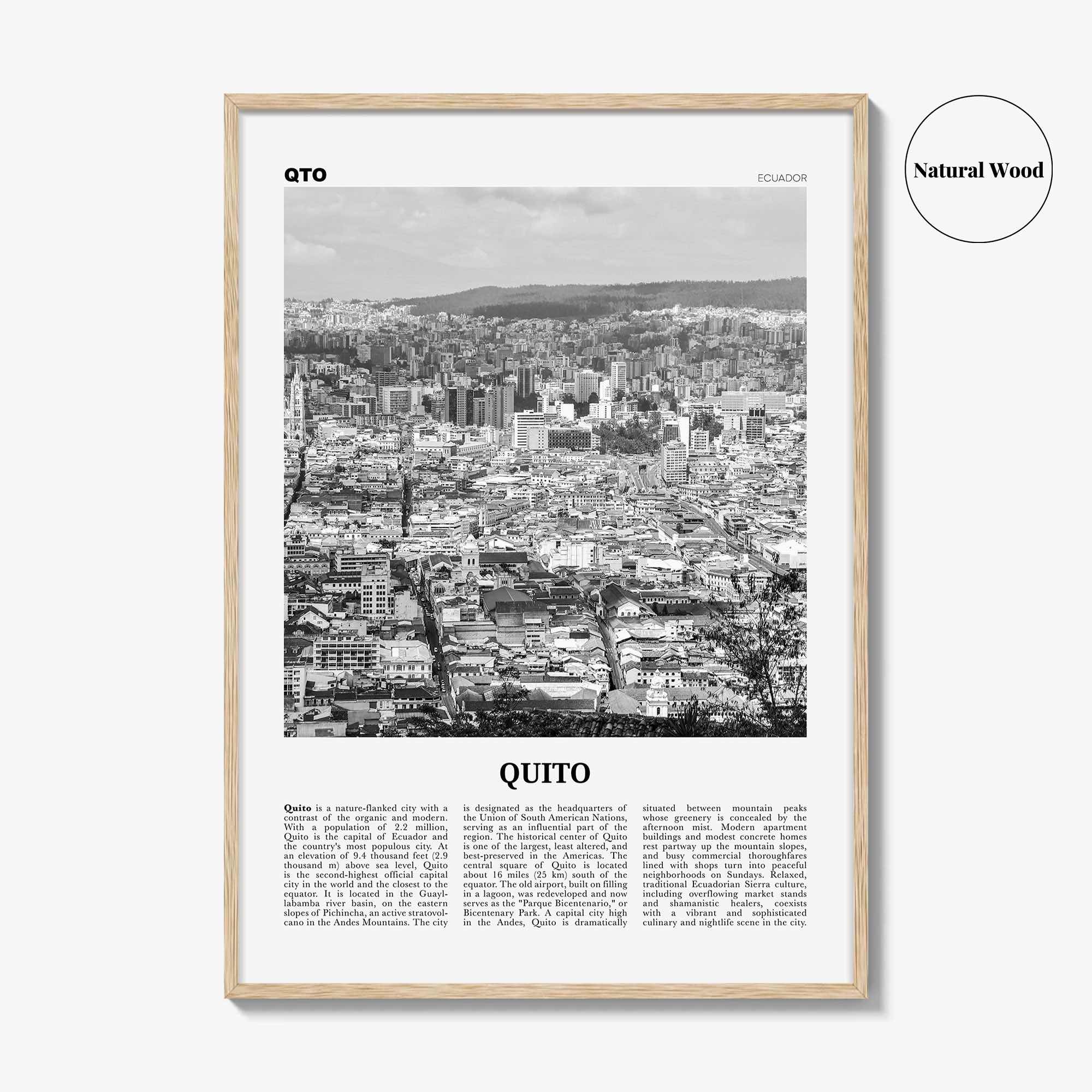 Quito Print Black and White, Quito Wall Art, Quito Poster, Quito Photo, Quito Wall Decor, Ecuador, Pichincha, South America