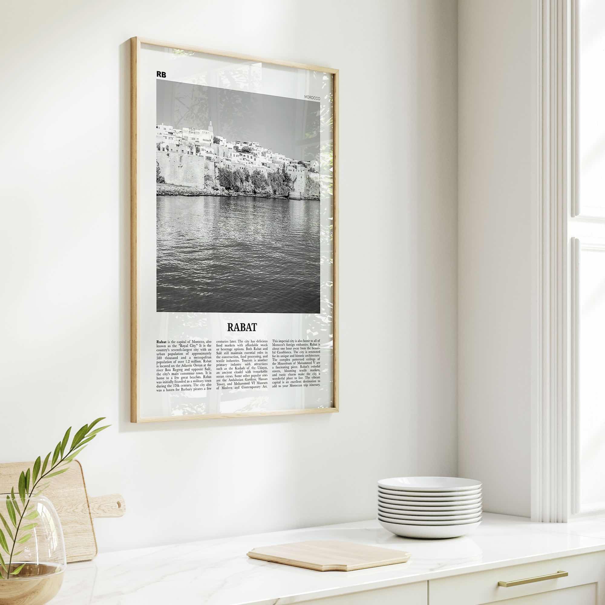Rabat Print Black and White, Rabat Wall Art, Rabat Poster, Rabat Photo, Rabat Wall Décor, Morocco, الرباط, ⴰⵕⴱⴰⵟ