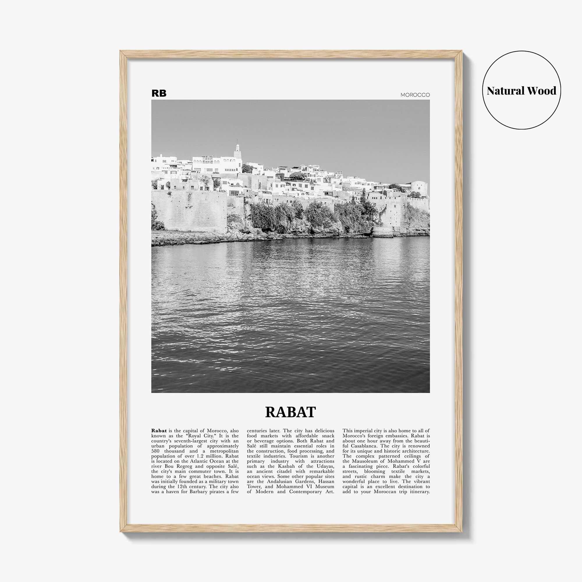 Rabat Print Black and White, Rabat Wall Art, Rabat Poster, Rabat Photo, Rabat Wall Décor, Morocco, الرباط, ⴰⵕⴱⴰⵟ