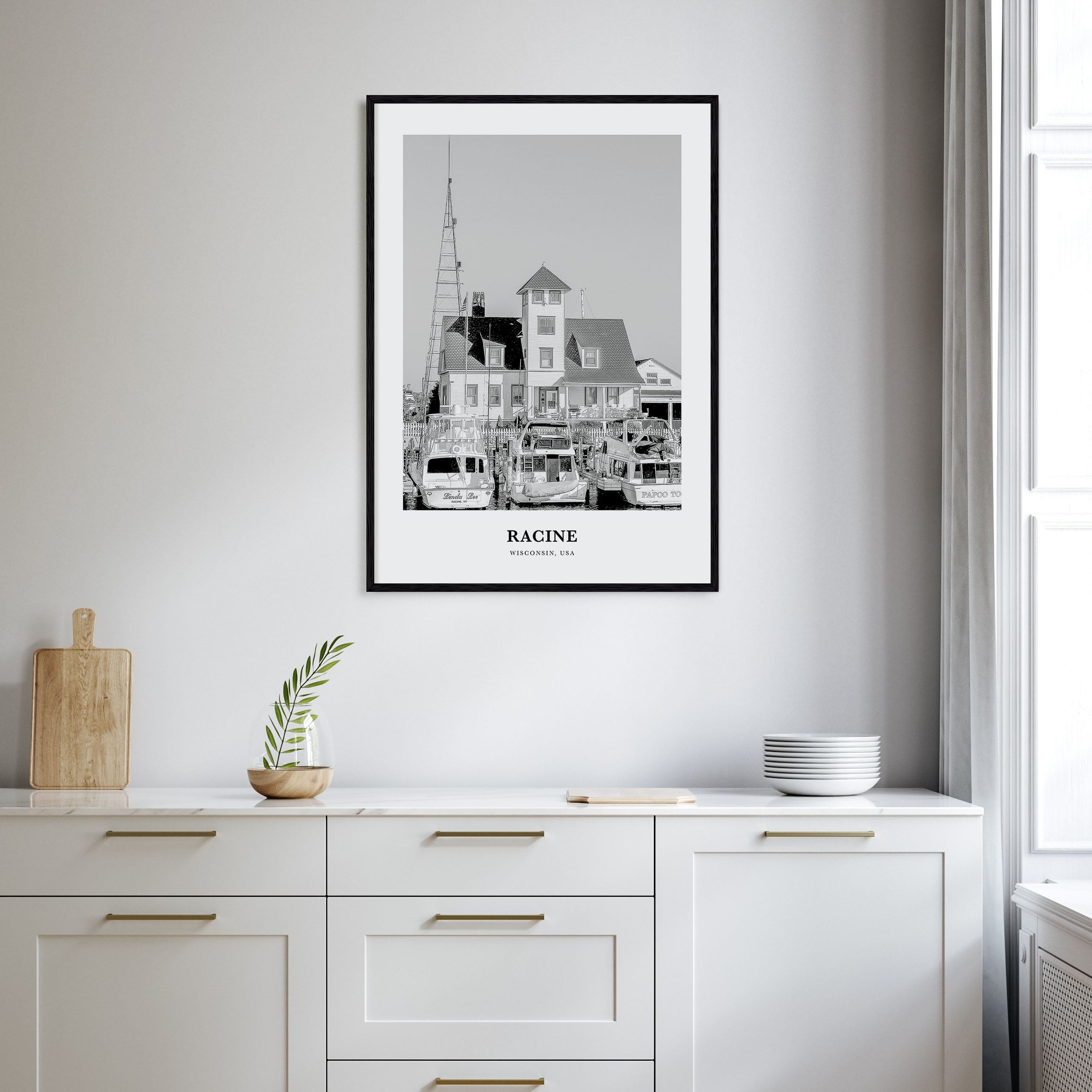 Racine Portrait B&W Poster