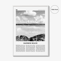 Rainbow Beach Print Black and White, Rainbow Beach Art, Rainbow Beach Poster, Rainbow Beach Photo, Rainbow Beach Décor, Rainbow Beach Map