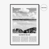 Rainbow Beach Print Black and White, Rainbow Beach Art, Rainbow Beach Poster, Rainbow Beach Photo, Rainbow Beach Décor, Rainbow Beach Map