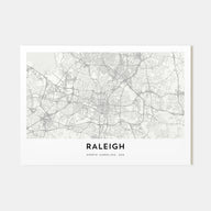 Raleigh Map Landscape Poster