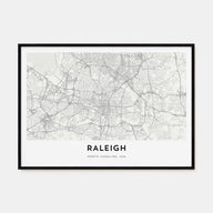 Raleigh Map Landscape Poster
