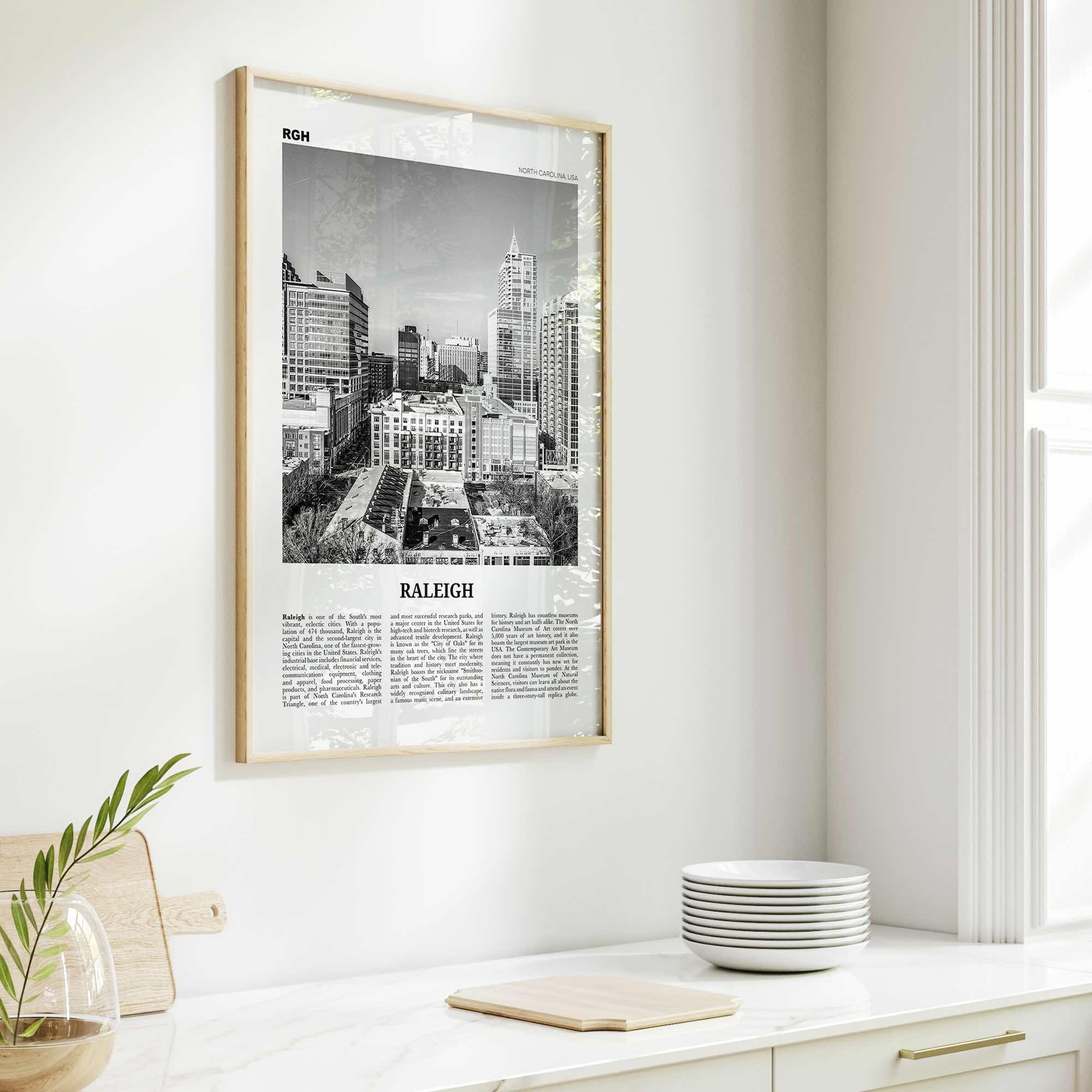 Raleigh Print Black and White No 1, Raleigh Wall Art, Raleigh Poster, Raleigh Photo, North Carolina, USA, United States, North America