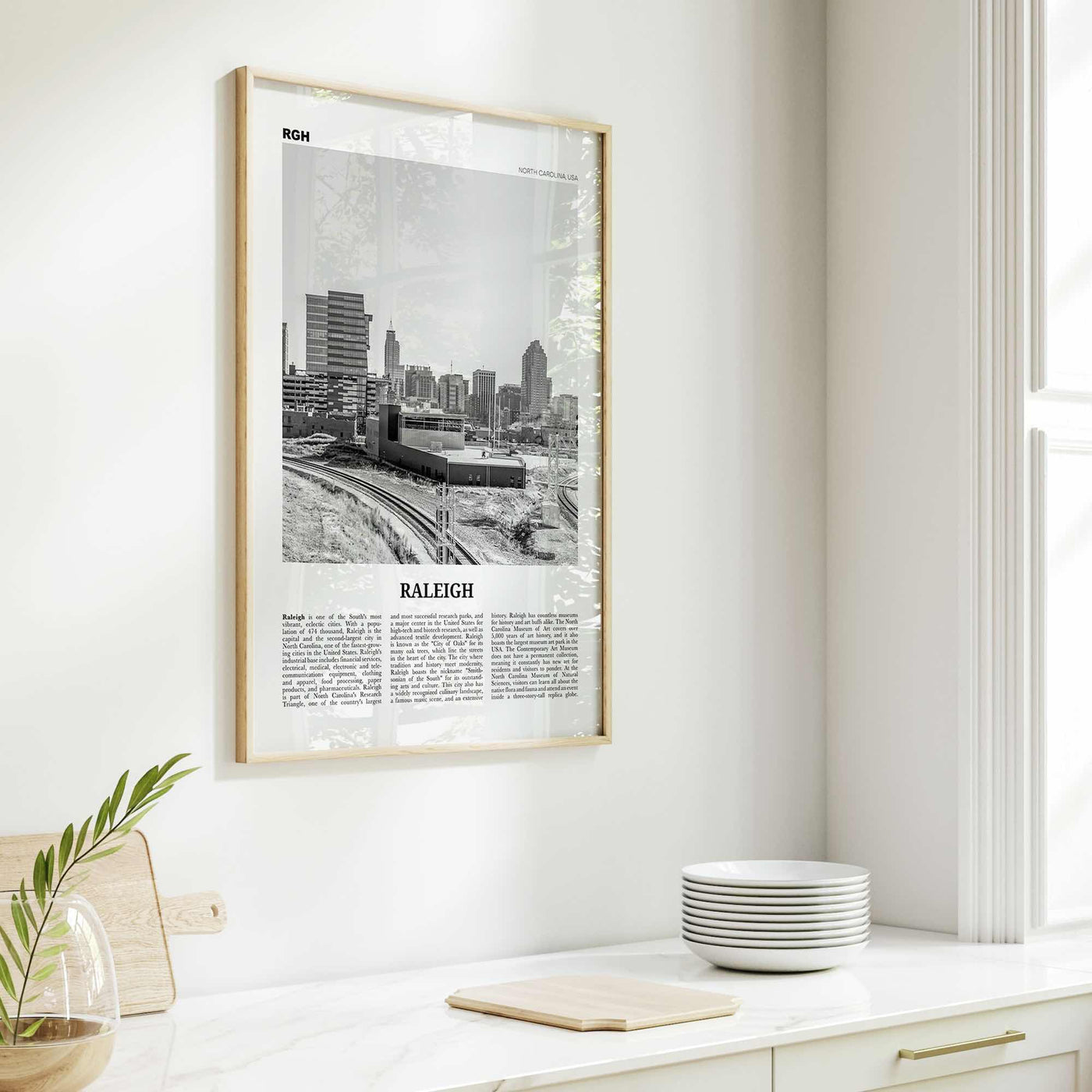 Raleigh Print Black and White No 2, Raleigh Wall Art, Raleigh Poster, Raleigh Photo, North Carolina, USA, United States, North America