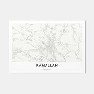 Ramallah Map Landscape Poster