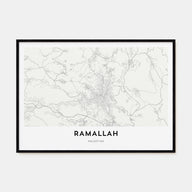 Ramallah Map Landscape Poster