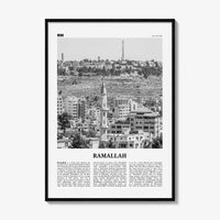 Ramallah Print Black and White, Ramallah Wall Art, Ramallah Poster, Ramallah Photo, Ramallah Wall Décor, Ramallah Map, Palestine