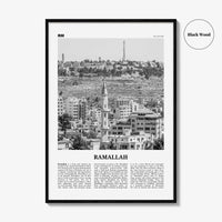 Ramallah Print Black and White, Ramallah Wall Art, Ramallah Poster, Ramallah Photo, Ramallah Wall Décor, Ramallah Map, Palestine