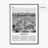 Ramallah Print Black and White, Ramallah Wall Art, Ramallah Poster, Ramallah Photo, Ramallah Wall Décor, Ramallah Map, Palestine