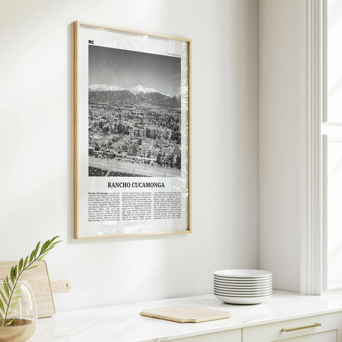 Rancho Cucamonga Print Black and White, Rancho Cucamonga Wall Art, Rancho Cucamonga Poster, Rancho Cucamonga Photo, California, USA