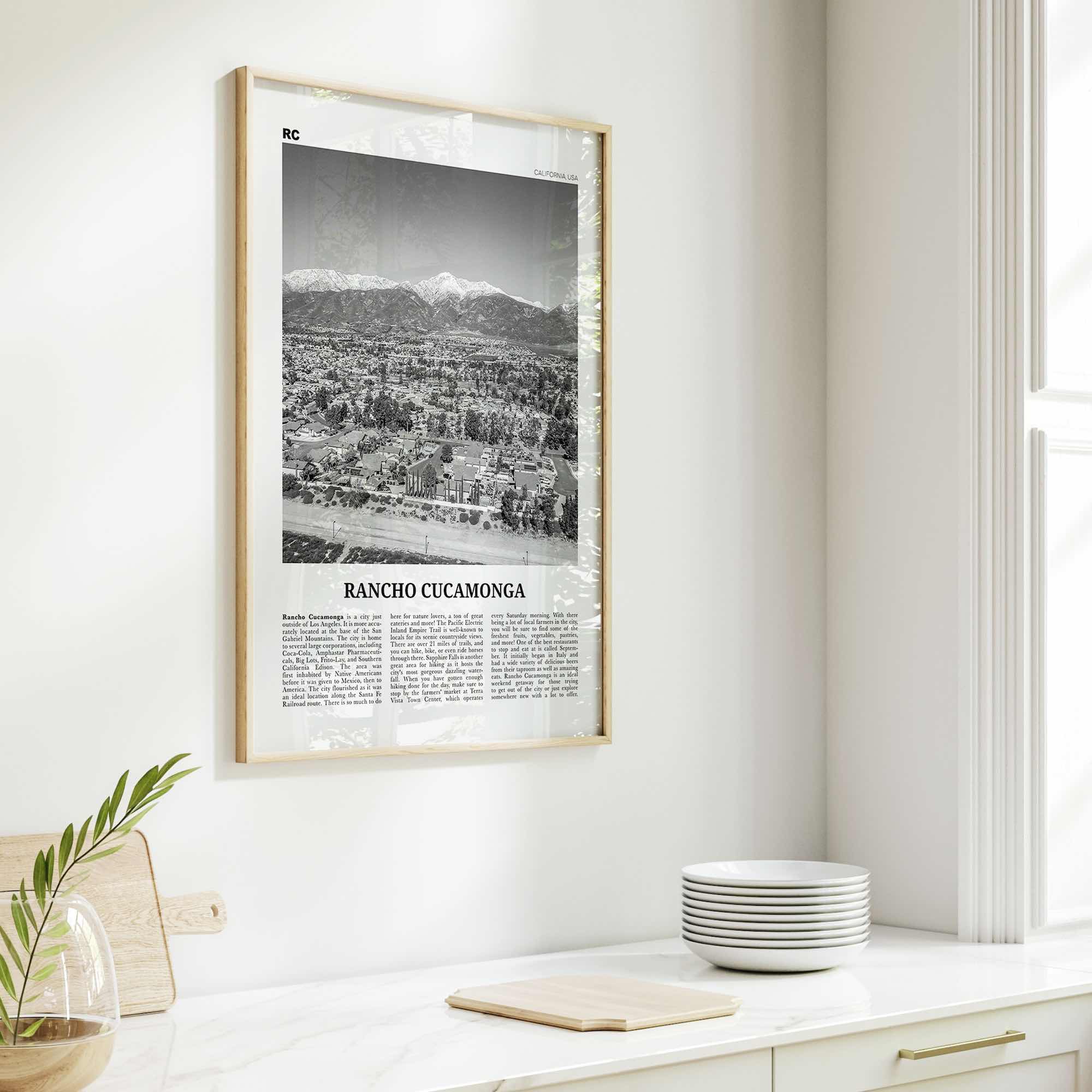 Rancho Cucamonga Print Black and White, Rancho Cucamonga Wall Art, Rancho Cucamonga Poster, Rancho Cucamonga Photo, California, USA