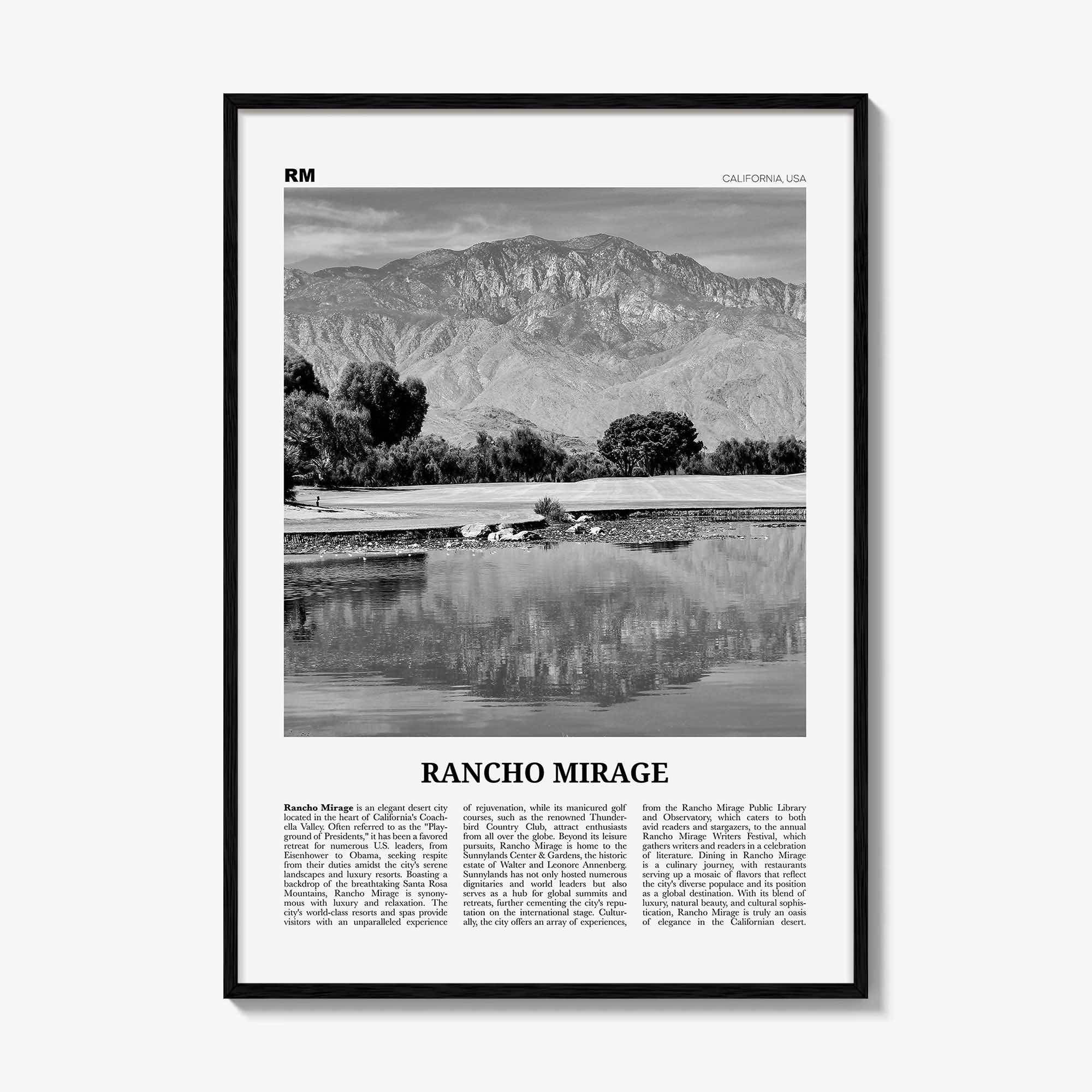 Rancho Mirage Print Black and White, Rancho Mirage Wall Art, Rancho Mirage Poster, Rancho Mirage Photo, Rancho Mirage Wall Décor