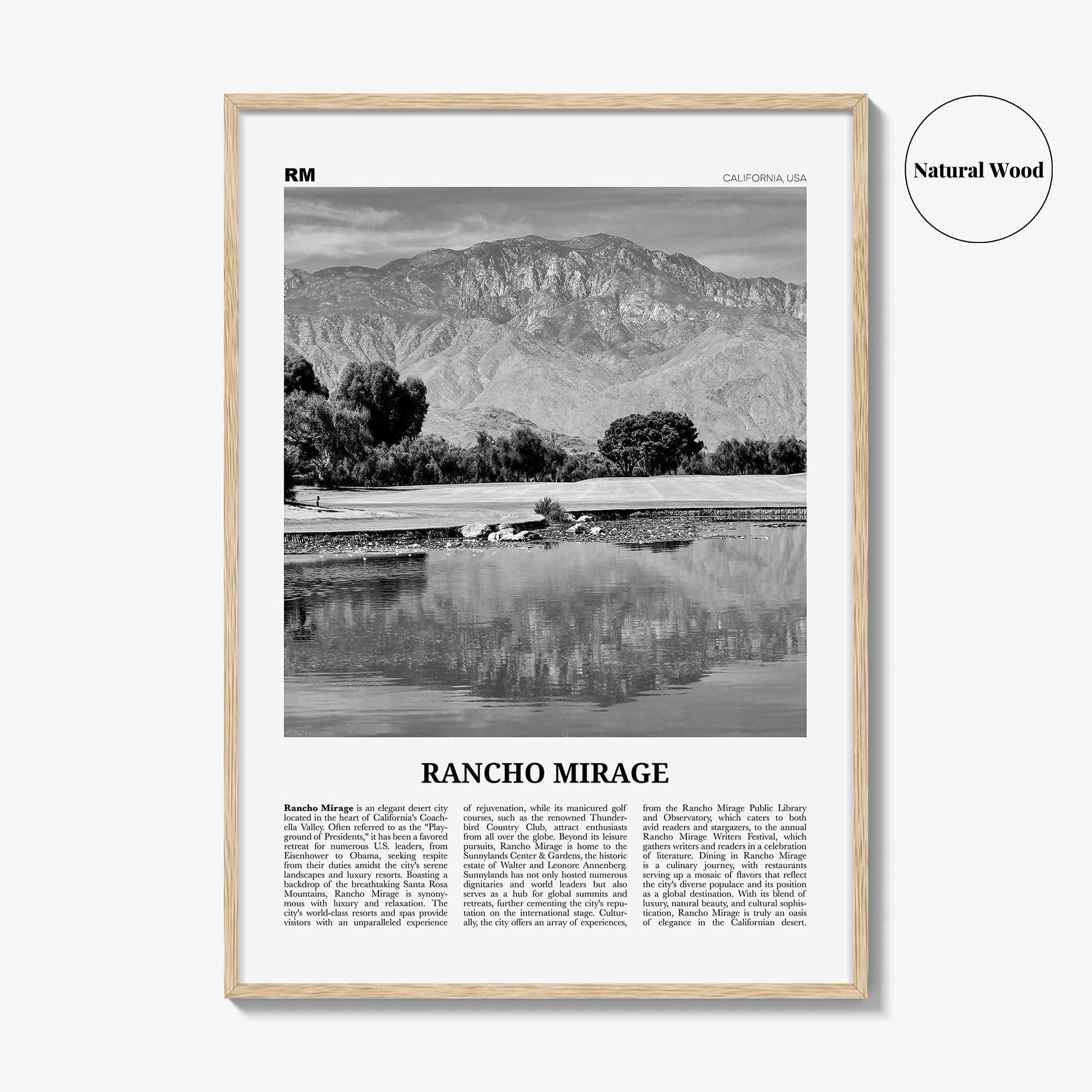 Rancho Mirage Print Black and White, Rancho Mirage Wall Art, Rancho Mirage Poster, Rancho Mirage Photo, Rancho Mirage Wall Décor