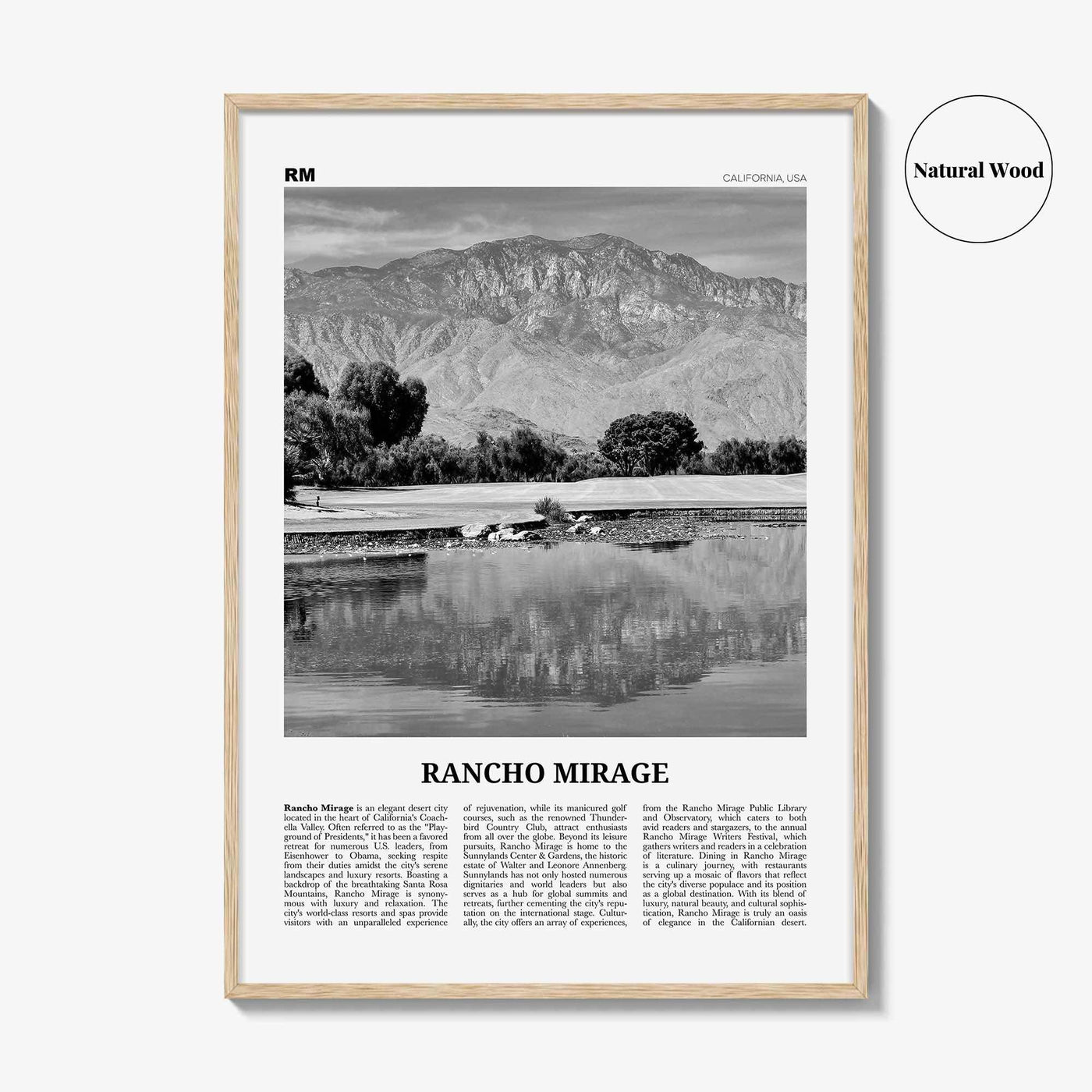 Rancho Mirage Print Black and White, Rancho Mirage Wall Art, Rancho Mirage Poster, Rancho Mirage Photo, Rancho Mirage Wall Décor