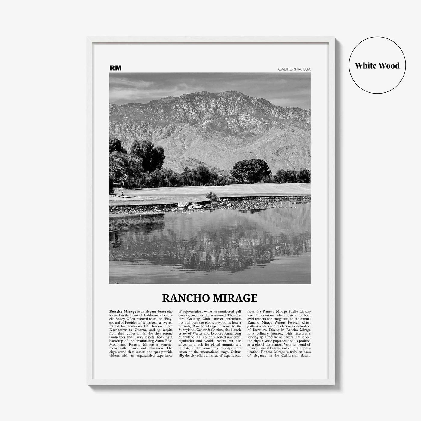 Rancho Mirage Print Black and White, Rancho Mirage Wall Art, Rancho Mirage Poster, Rancho Mirage Photo, Rancho Mirage Wall Décor