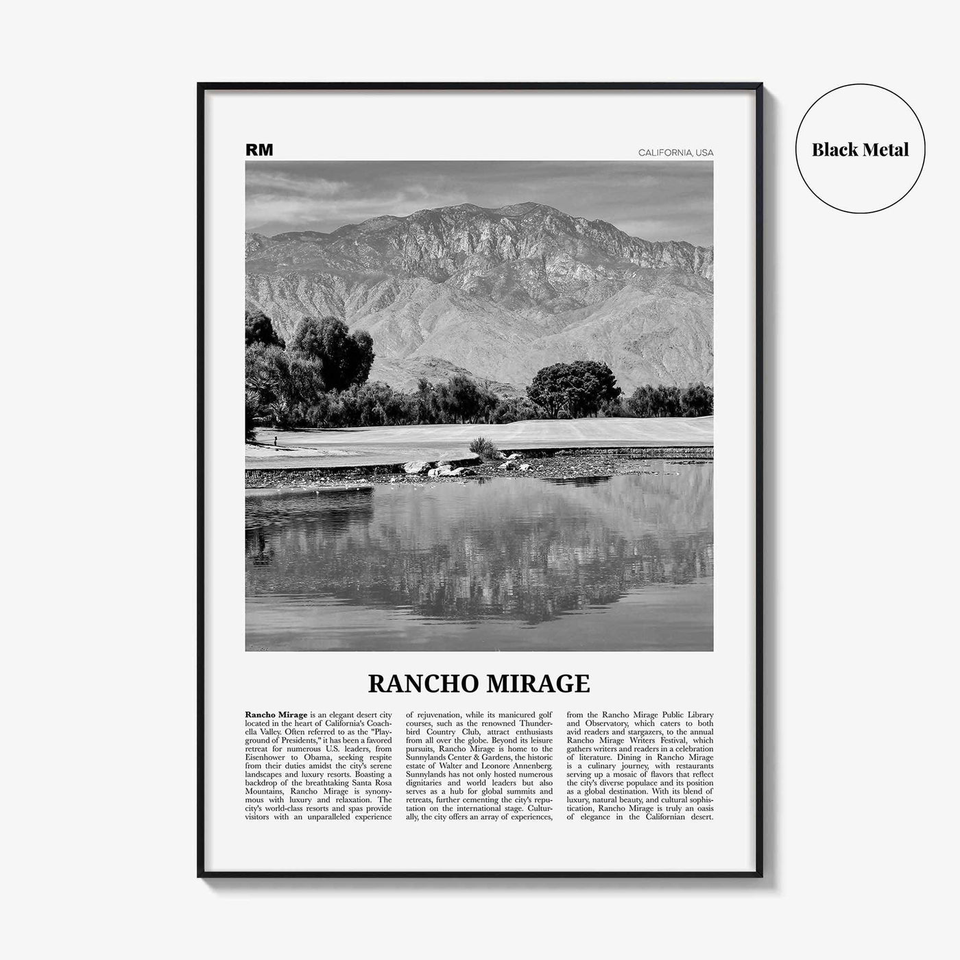 Rancho Mirage Print Black and White, Rancho Mirage Wall Art, Rancho Mirage Poster, Rancho Mirage Photo, Rancho Mirage Wall Décor