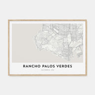 Rancho Palos Verdes Map Landscape Poster