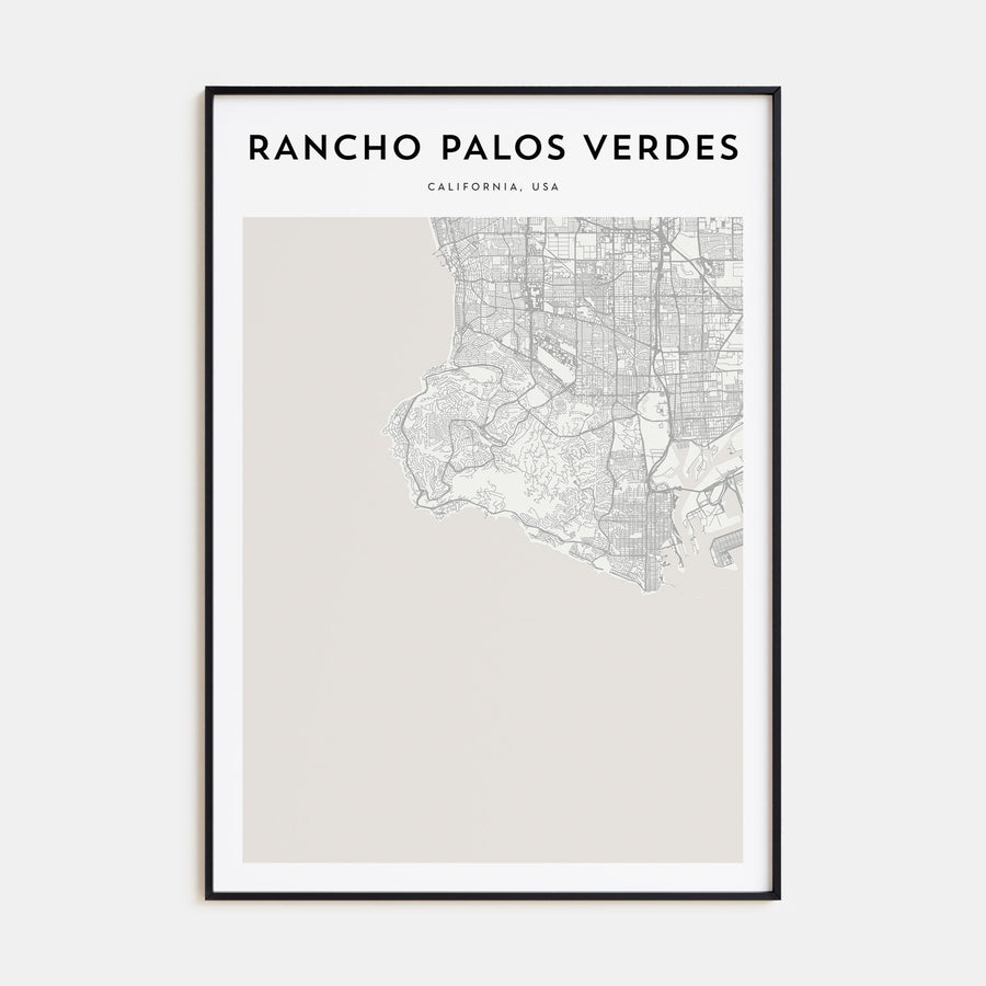 Rancho Palos Verdes Map Portrait Poster