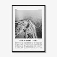 Rancho Palos Verdes Print Black and White, Rancho Palos Verdes Wall Art, Rancho Palos Verdes Poster, Rancho Palos Verdes, California, USA