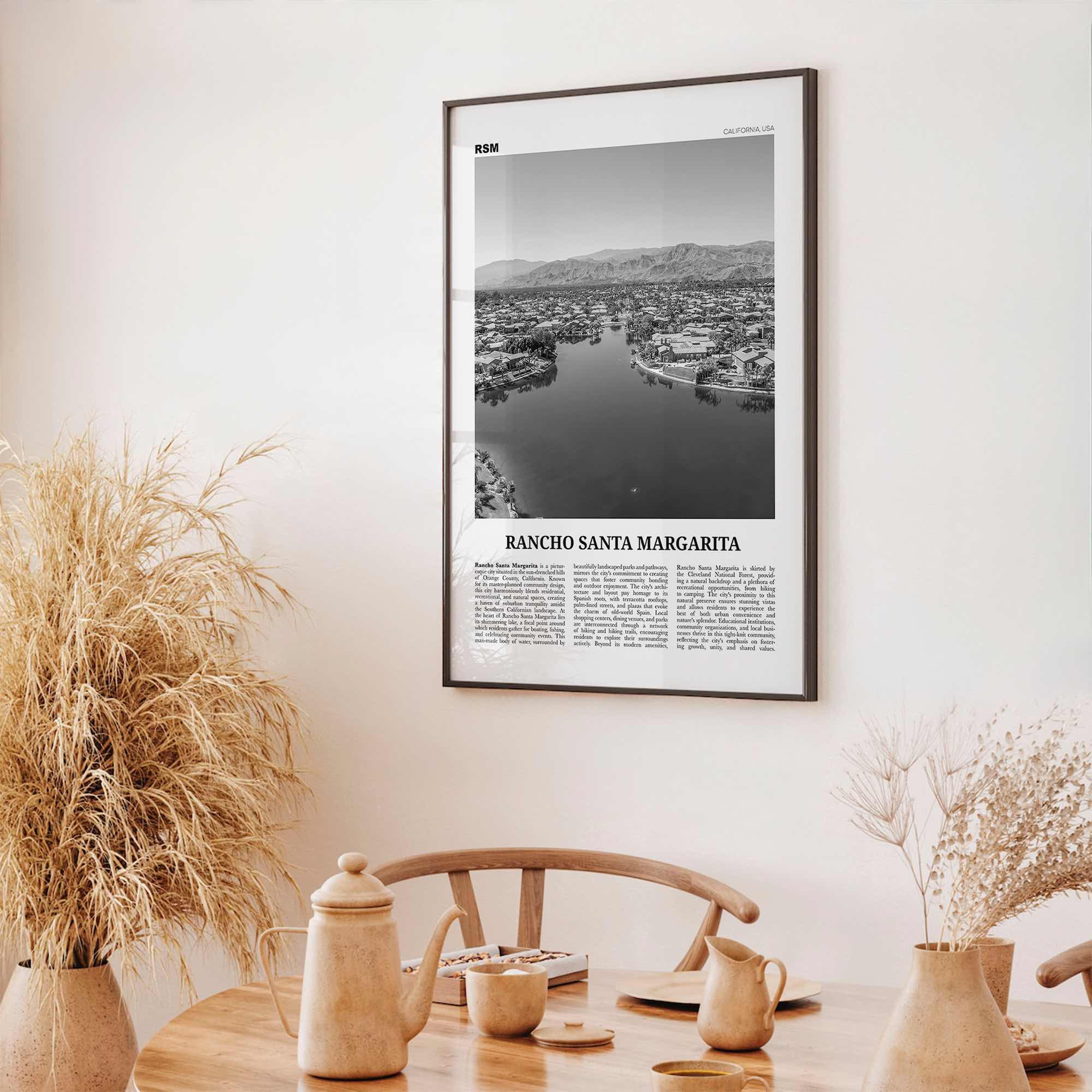 Rancho Santa Margarita Print Black and White, Rancho Santa Margarita Wall Art, Rancho Santa Margarita Poster, Rancho Santa Margarita Photo