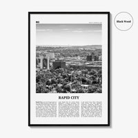 Rapid City Print Black and White, Rapid City Wall Art, Rapid City Poster, Rapid City Photo, Rapid City Wall Décor, South Dakota, USA