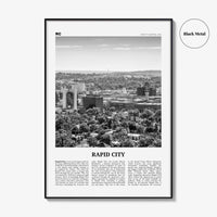 Rapid City Print Black and White, Rapid City Wall Art, Rapid City Poster, Rapid City Photo, Rapid City Wall Décor, South Dakota, USA