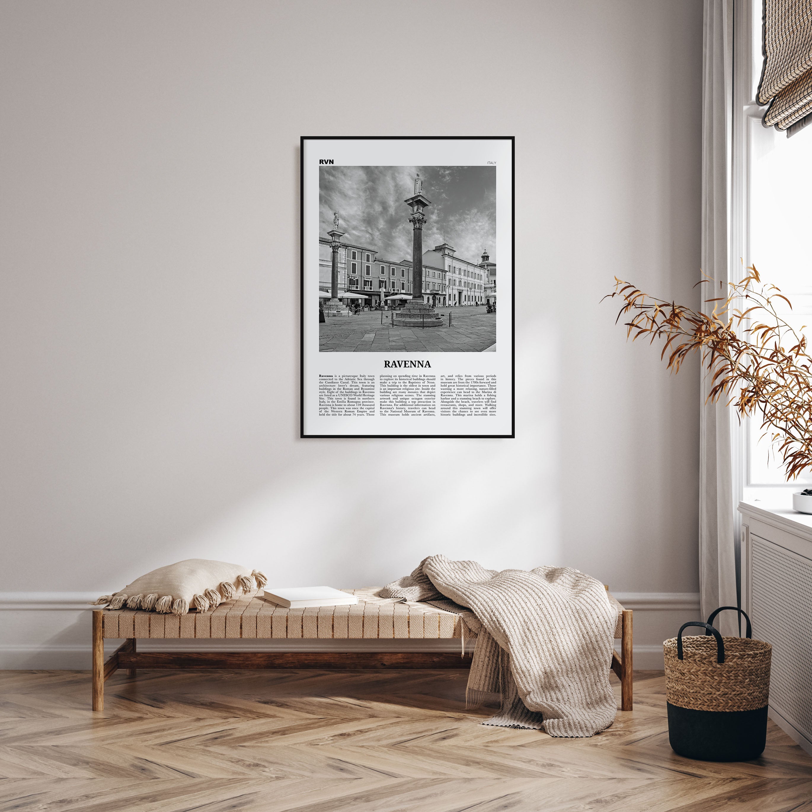 Ravenna Travel B&W Poster