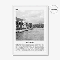 Reading Print Black and White England, Reading Wall Art, Reading Poster, Reading Photo, Reading Map, Reading Wall Decor, England, UK