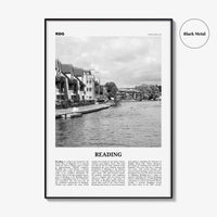 Reading Print Black and White England, Reading Wall Art, Reading Poster, Reading Photo, Reading Map, Reading Wall Decor, England, UK