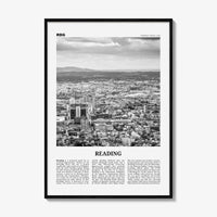 Reading Print Black and White Pennsylvania, Reading Wall Art, Reading Poster, Reading Photo, Reading Map, Reading Wall Decor, USA
