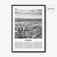 Reading Print Black and White Pennsylvania, Reading Wall Art, Reading Poster, Reading Photo, Reading Map, Reading Wall Decor, USA