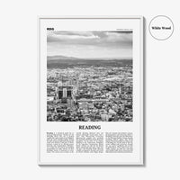 Reading Print Black and White Pennsylvania, Reading Wall Art, Reading Poster, Reading Photo, Reading Map, Reading Wall Decor, USA