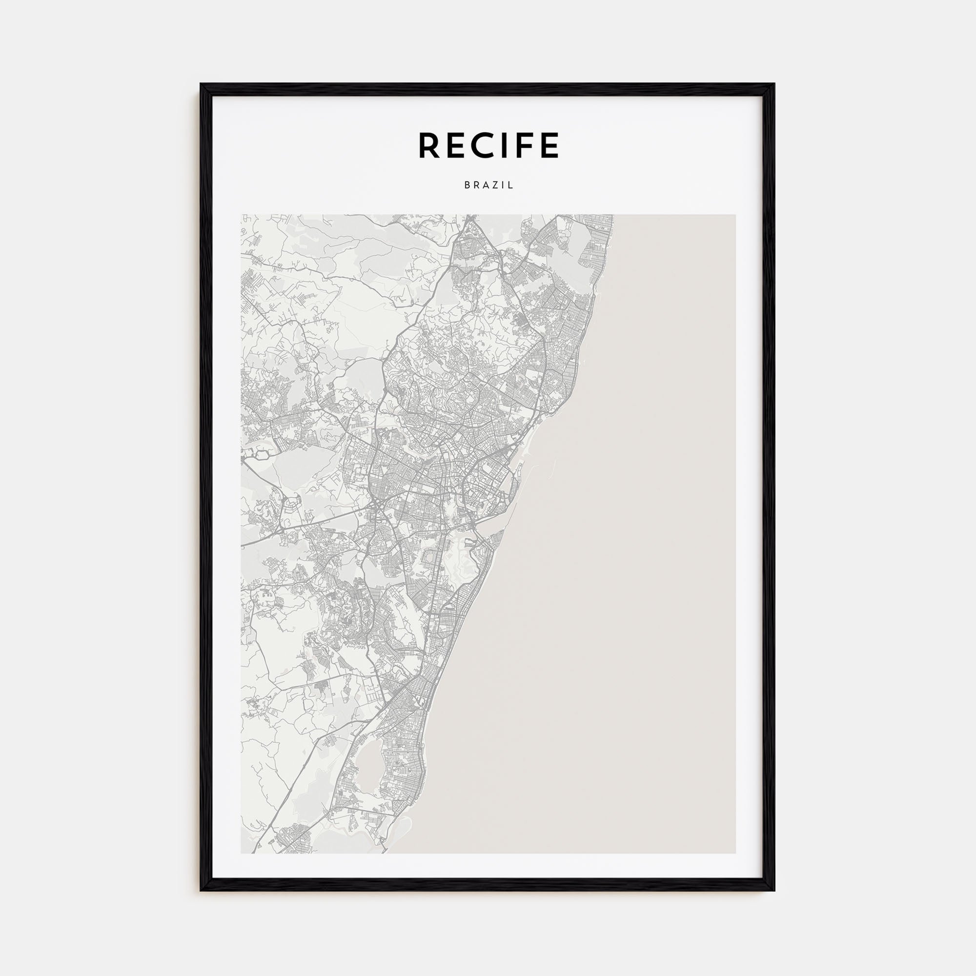 Recife Map Portrait Poster