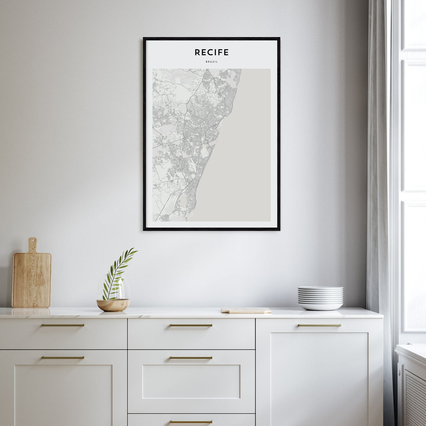 Recife Map Portrait Poster