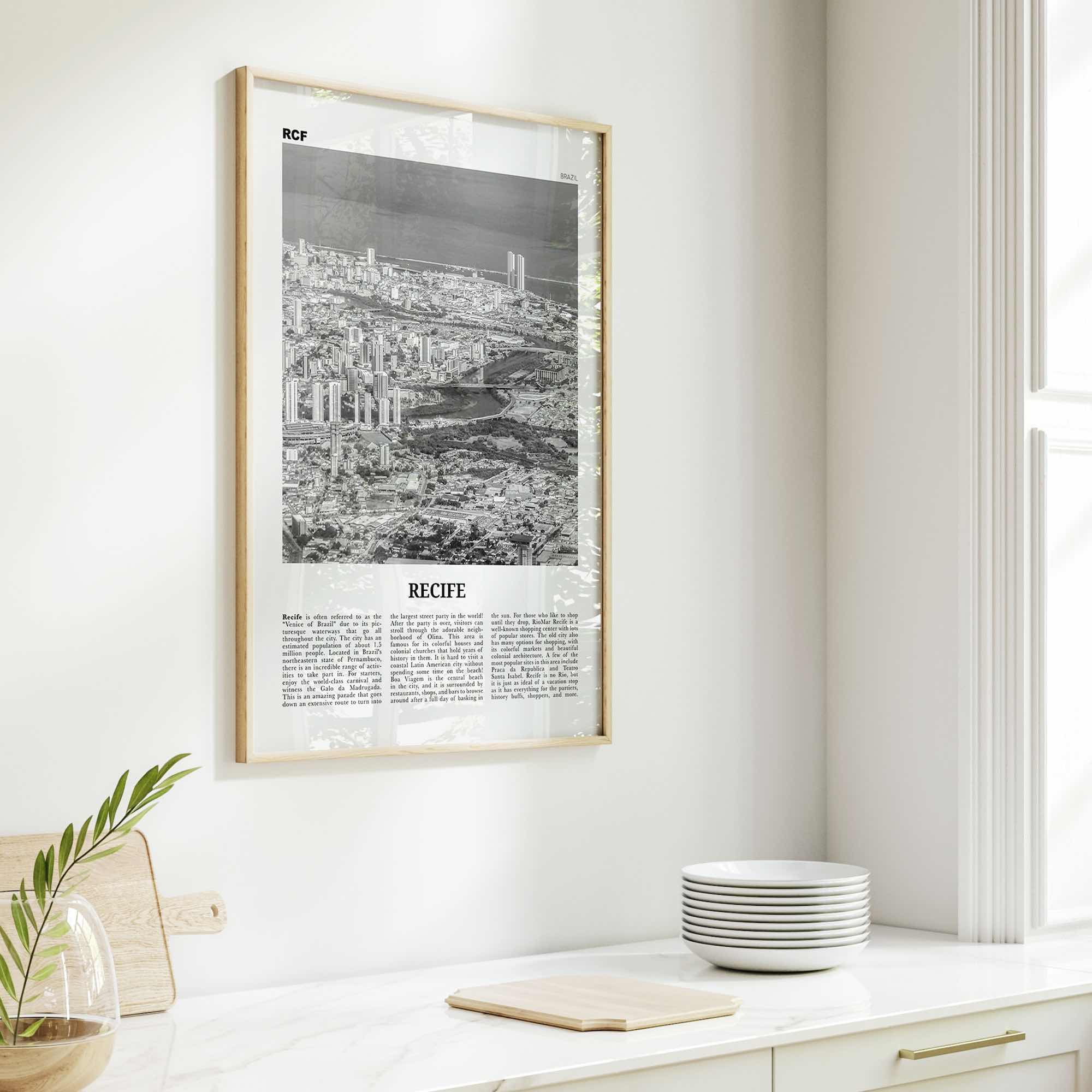 Recife Print Black and White, Recife Wall Art, Recife Poster, Recife Photo, Recife Wall Décor, Brazil, Pernambuco