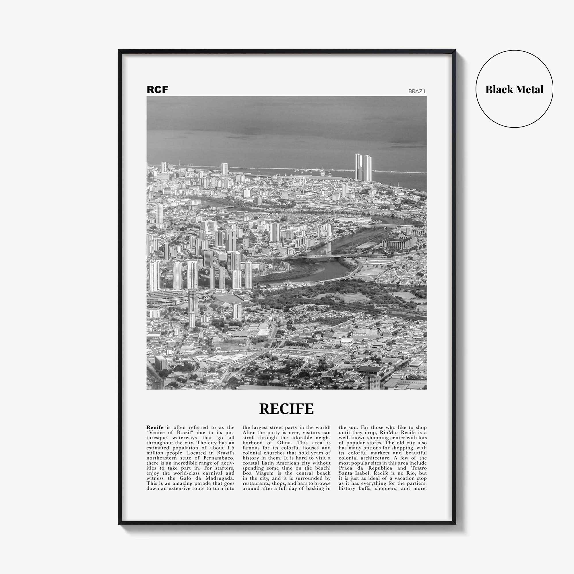 Recife Print Black and White, Recife Wall Art, Recife Poster, Recife Photo, Recife Wall Décor, Brazil, Pernambuco
