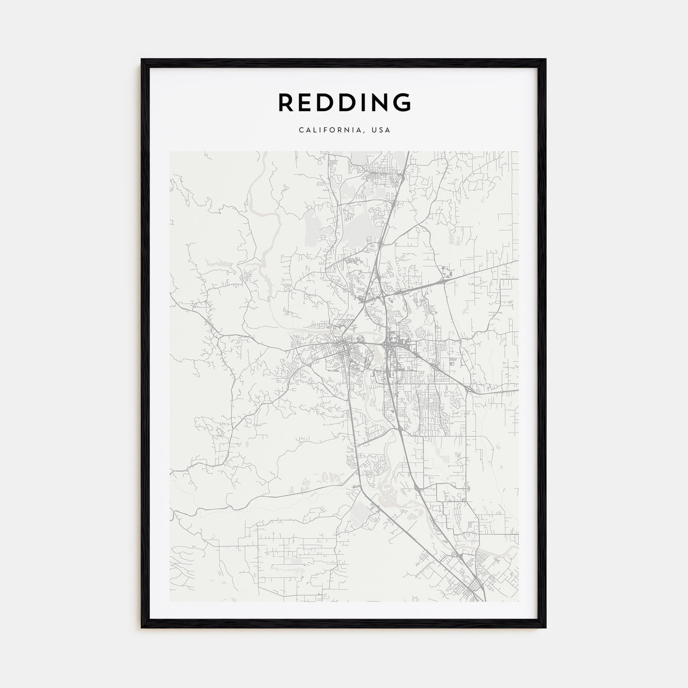 Redding Map Portrait Poster