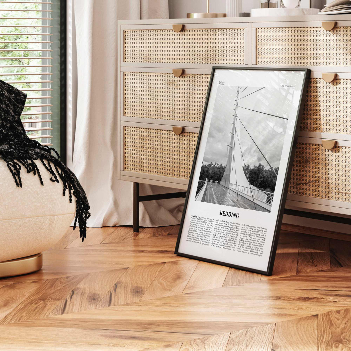 Redding Print Black and White, Redding Wall Art, Redding Poster, Redding Photo, Redding Wall Décor, California, USA, United States